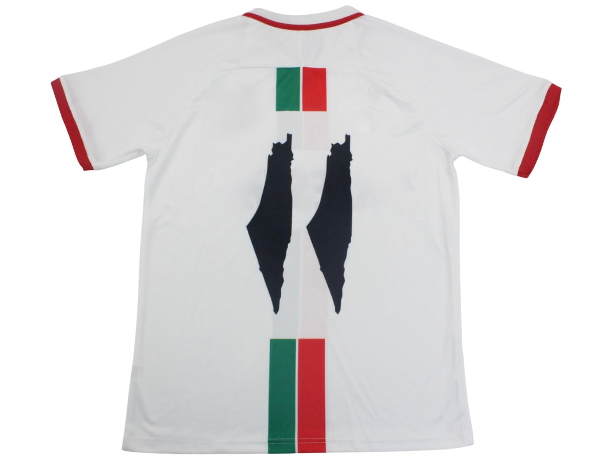Camiseta Palestina Fútbol 2025 con Mapa 11 Blanca