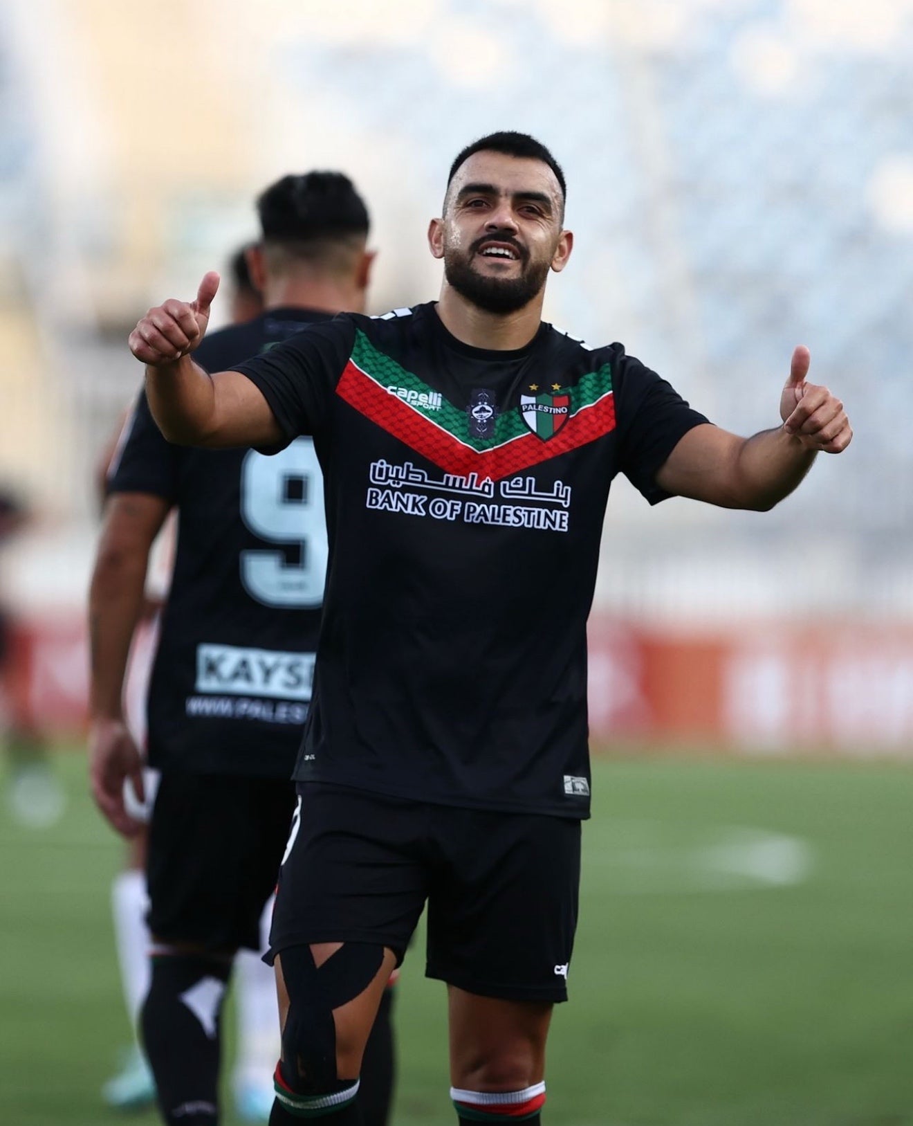 Camiseta Palestino negra visitante fútbol chile 2020 2021 2022 2023 2024 2025 Capelli Sport