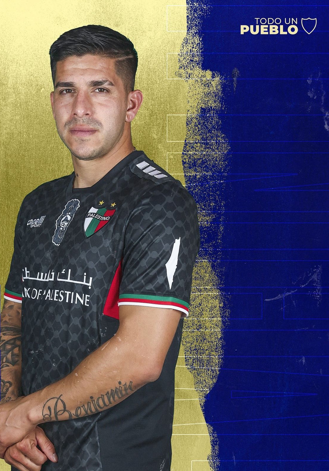 Camiseta Palestina Capelli Palestino negra fútbol chile 2024 2025