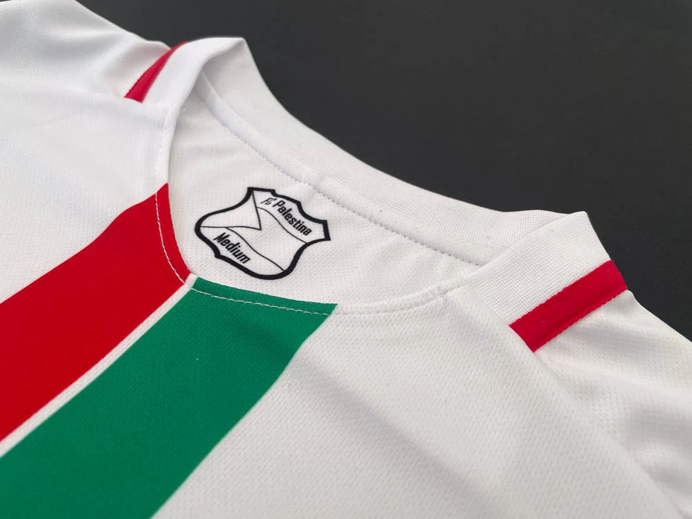Camiseta Palestina Fútbol 2025 con Mapa 11 Blanca