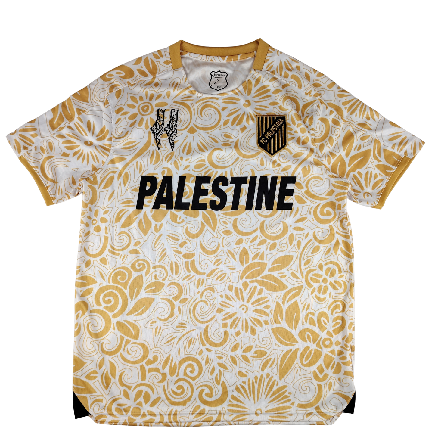 FC Palestina Trikot 2025 Gold-Schwarz mit Palästina-Karte – Exklusives Fußballtrikot