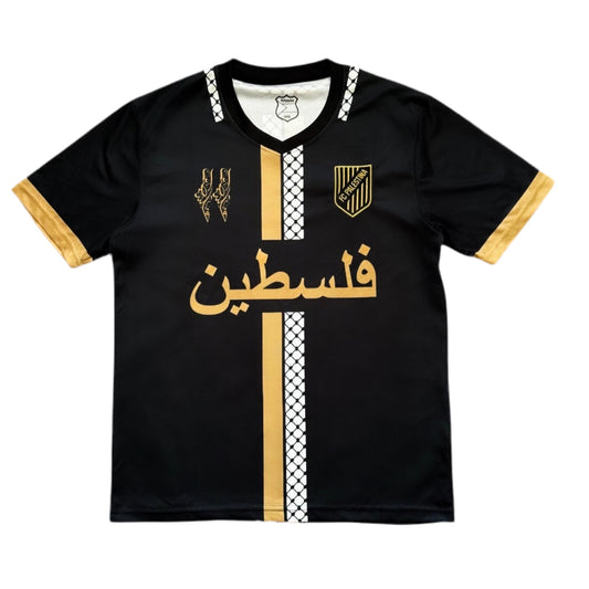 Camiseta Palestina Fc 2025 Dorada y Negra con Mapa 11