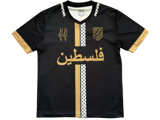 Camiseta Palestina Fc Dorada y Negra con Mapa 11