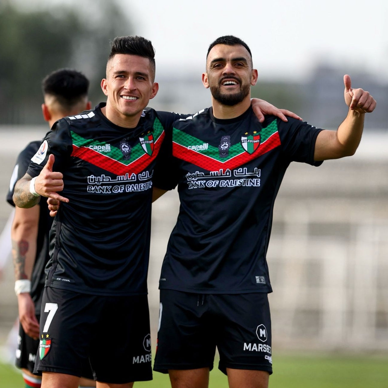 Camiseta Palestino negra visitante fútbol chile 2020 2021 2022 2023 2024 2025 Capelli Sport