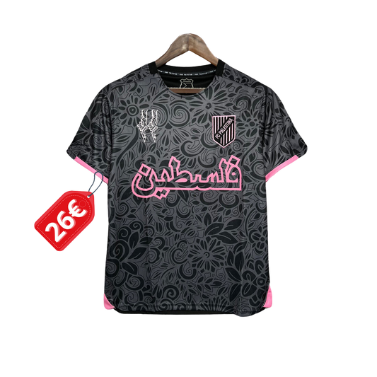 Camiseta negra y rosa Palestina Fc